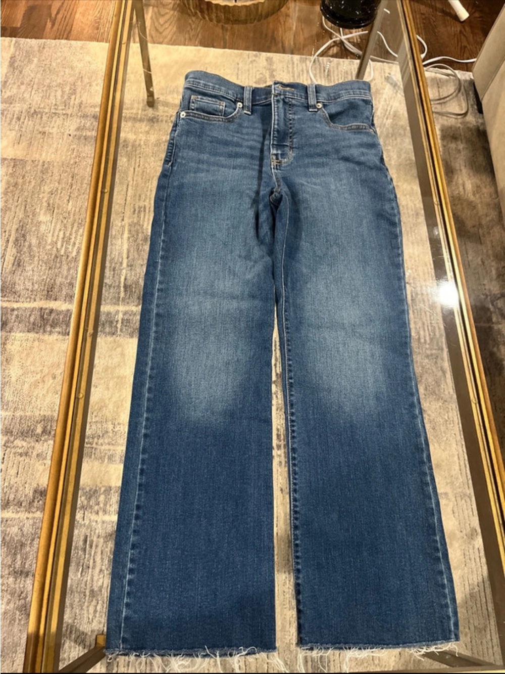 Banana Republic Classic High-Rise Wide-Leg Jeans in Medium Blue